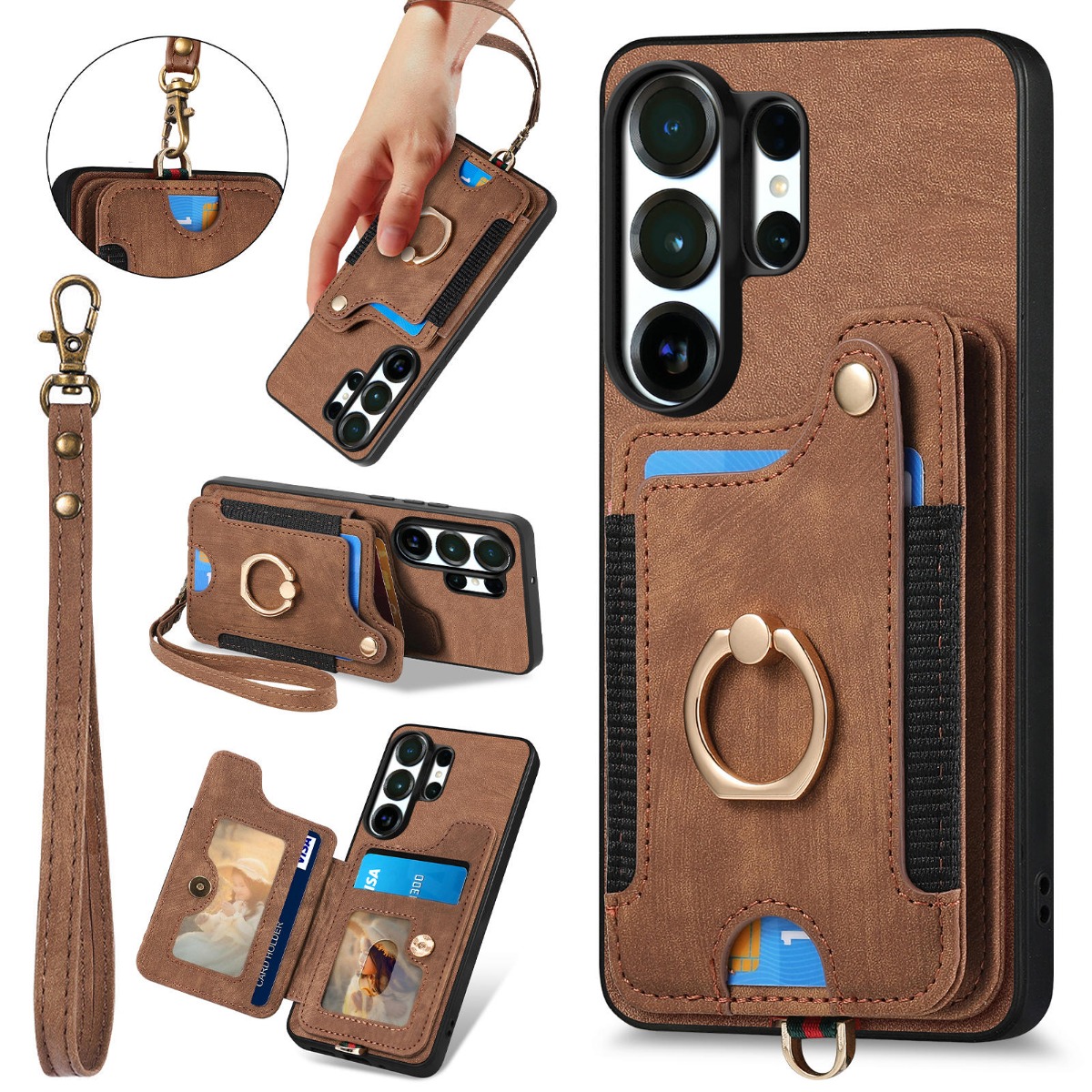 Leather Wallet Card Holder Phone Cover - Samsung S26 Ultra S26 S25 Plus