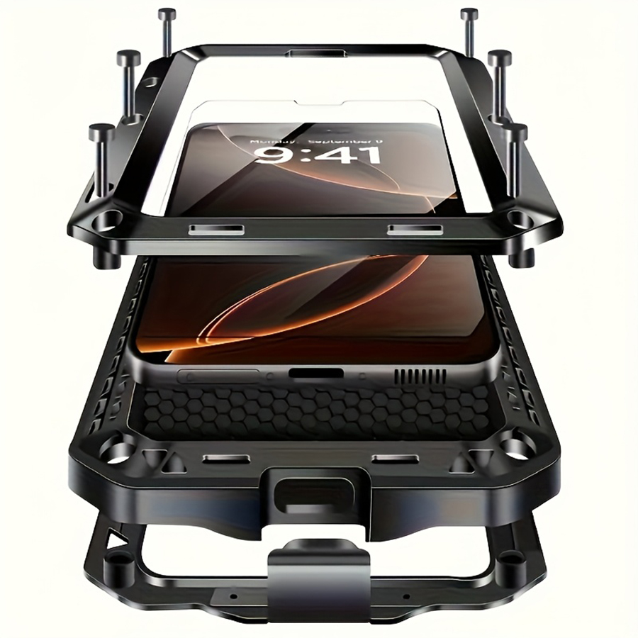 Heavy Duty 360 Full Body Protective Case - Ağır Hizmet Tipi Metal Zırhlı Telefon