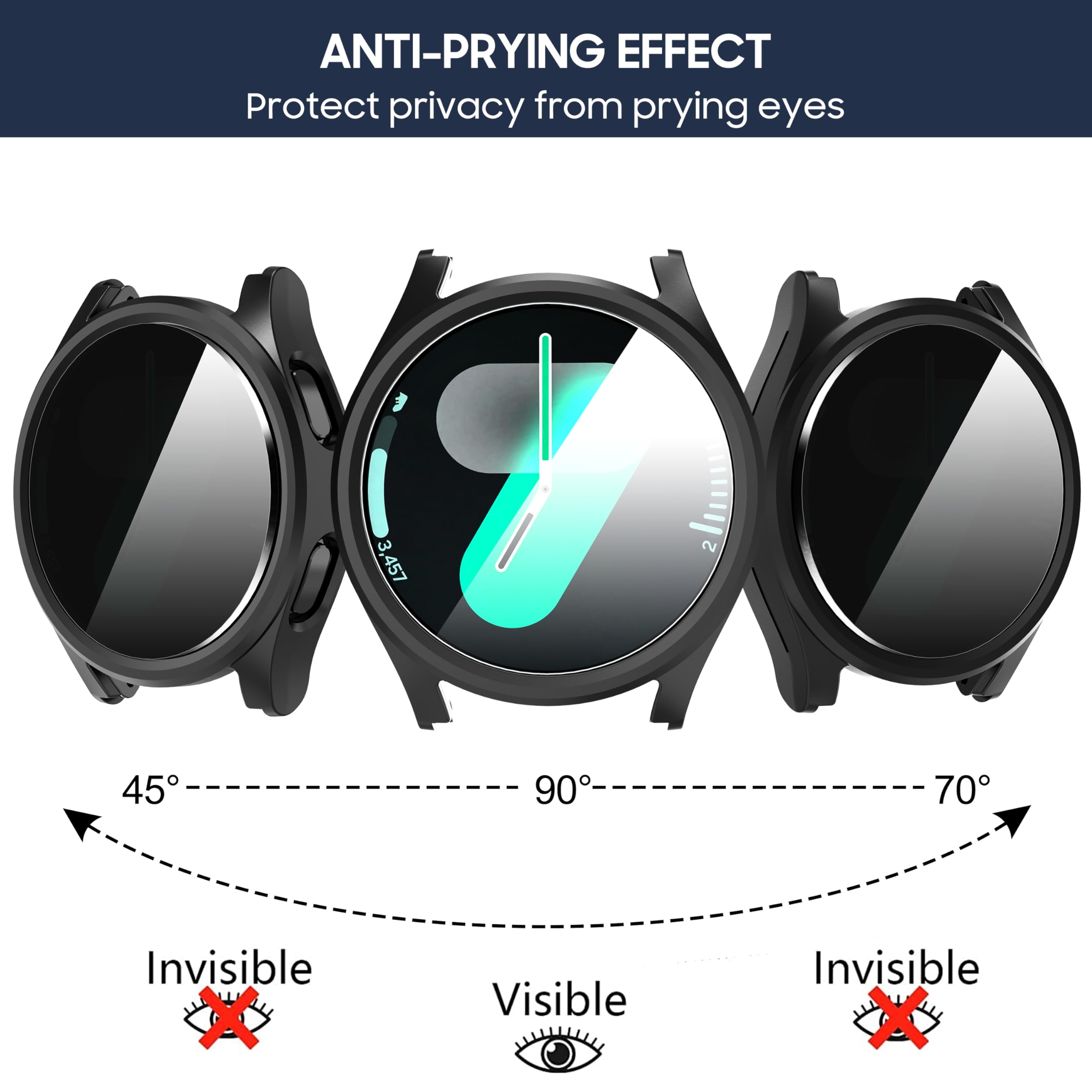 Samsung Galaxy watch 7 için Te - Anti Spy Privacy Glass Case incelemesi ve fiyatı