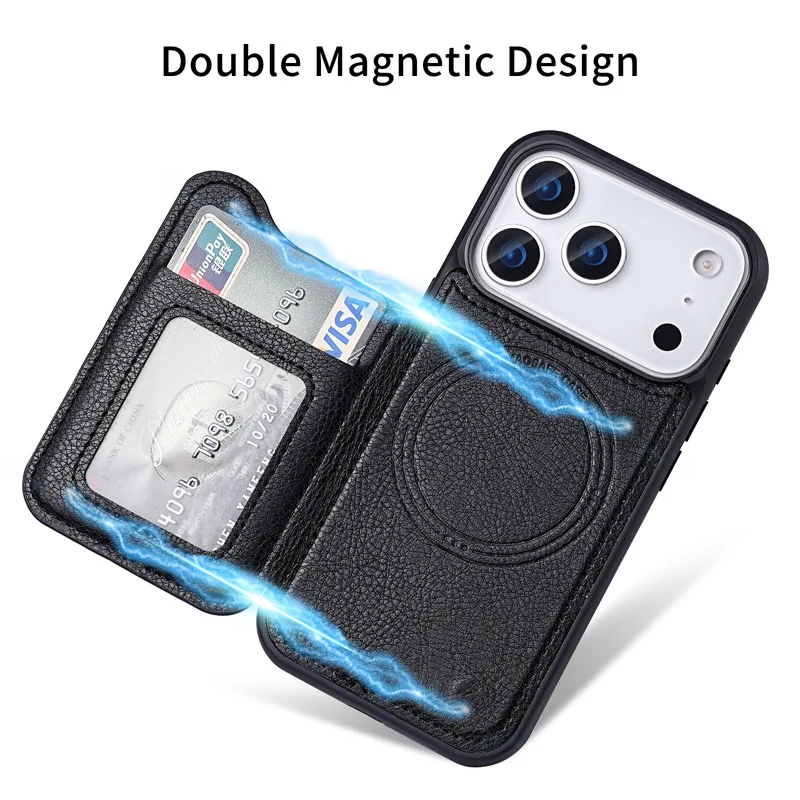 Magsafe Manyetik Kapaklı Deri  - Leather Wallet Card Holder Phone Cover incelemesi ve fiyatı