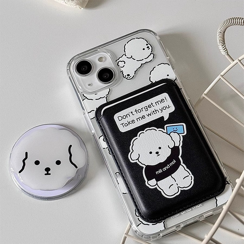 Sevimli Köpek Karikatürlü Many - Leather Wallet Card Holder Phone Cover incelemesi ve fiyatı