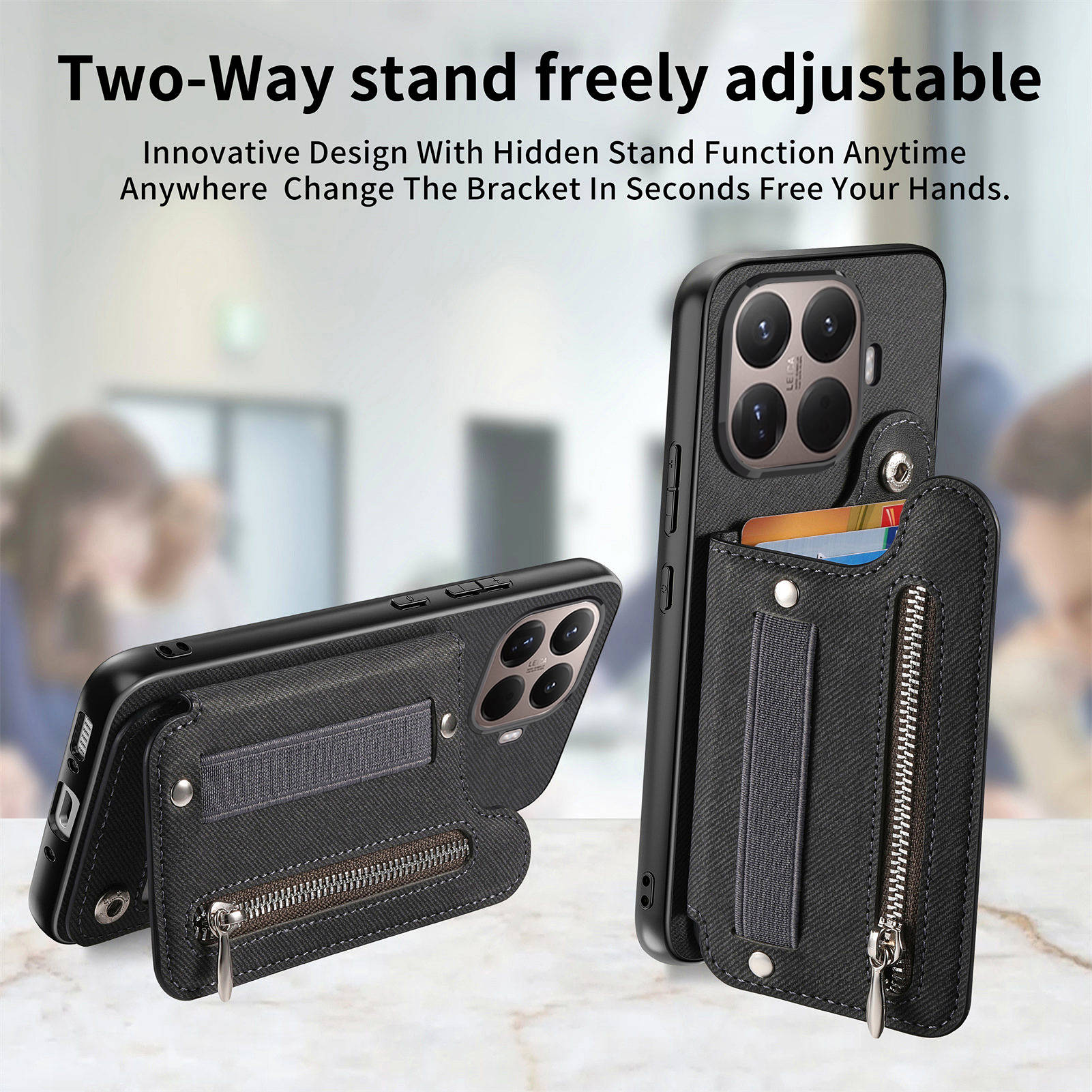 RFID Bilek Kayışı Fermuarlı Cü - Leather Wallet Card Holder Phone Cover incelemesi ve fiyatı