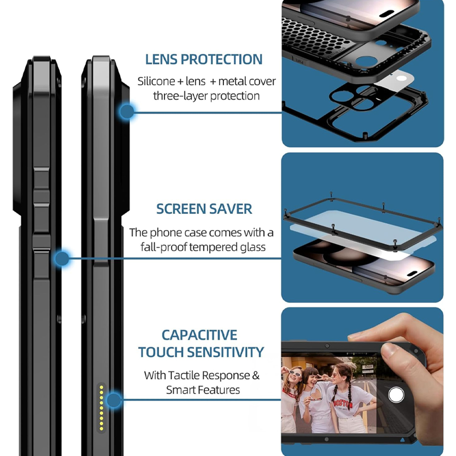 Ağır Hizmet Tipi Metal Zırhlı  - Heavy Duty 360 Full Body Protective Case incelemesi ve fiyatı